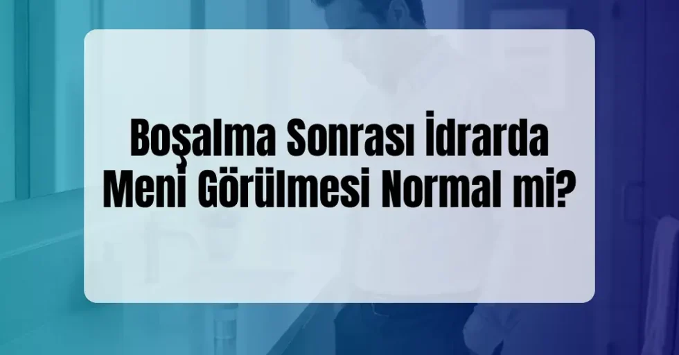 Boşalma Sonrası İdrarda Meni